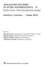 book Schubert Calculus - Osaka 2012 (Advanced Studies in Pure Mathematics)