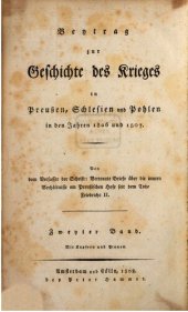 book Vertraute Briefe über die inneren Verhältnisse am Preußischen Hofe seit dem Tode Friedrichs II. / Beitrag zur Geschichte des Krieges in Preußen, Schlesien und Pohlen [Polen] in den Jahren 1806 und 1807