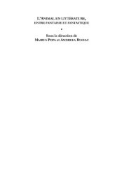 book L’animal en littérature, entre fantaisie et fantastique. Actes du colloque de célébration du quatrième centenaire de la naissance de Jean de La Fontaine (1621-2021)