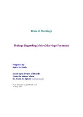 book Book of Marriage: Rules Regarding Mahr (Marriage Payment)