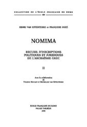 book Nomima: recueil d'inscriptions politiques et juridiques de l'archaïsme grec. II, [Droit et société]