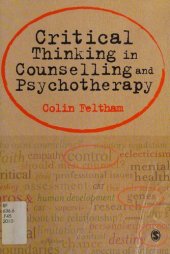 book Critical Thinking in Counselling and Psychotherapy