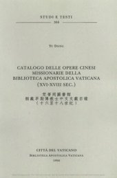 book Catalogo delle opere cinesi missionarie della Biblioteca Apostolica Vaticana (XVI-XVIII secolo)