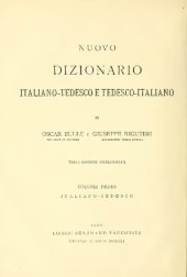 book Nuovo dizionario tedesco-italiano e italiano-tedesco (Neues italienisch-deutsches und deutsch-italienisches Wörterbuch). Volume primo: italiano-tedesco. Volume secondo: tedesco-italiano (Erster Band: Italienisch-Deutsch. Zweiter Band: Deutsch-Italienisch)