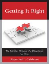 book Getting It Right : The Essential Elements of a Dissertation