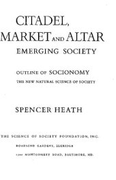 book Citadel, Market and Altar: Outline of Socionomy, the New Natural Science of Society