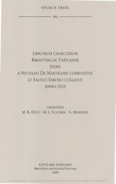 book Librorum graecorum Bibliothecae Vaticanae. Index a Nicolao De Maioranis compositus et Fausto Saboeo collatus anno 1553