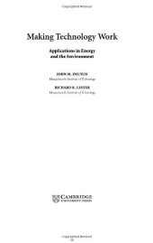 book Making Technology Work: Applications in Energy and the Environment