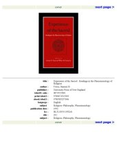 book Experience of the Sacred: Readings in the Phenomenology of Religion