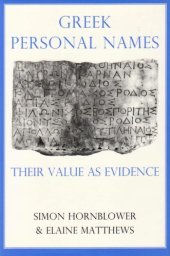 book Greek Personal Names: Their Value as Evidence 