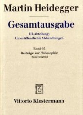 book Beiträge zur Philosophie (Vom Ereignis) (1936-1938)