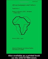 book Papers in Honour of R. C. Abraham 1890-1963 African languages & cultures 