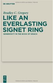 book Like an Everlasting Signet Ring: Generosity in the Book of Sirach 