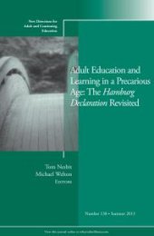 book Adult Education and Learning in a Precarious Age: the Hamburg Declaration Revisited : New Directions for Adult and Continuing Education, Number 138