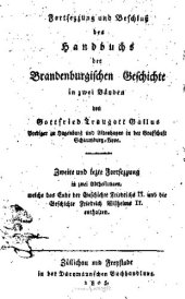 book Fortsetzung der Geschichte Friedrichs II. und die Geschichte Friedrich Wilhelms II.