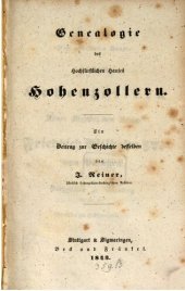 book Genealogi des Hochfürstlichen Hauses von Hohenzollern