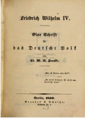 book Friedrich Wilhelm IV. Eine Schrift für das deutsche Volk