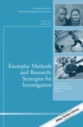 book Exemplar Methods and Research: Strategies for Investigation : New Directions for Child and Adolescent Development, Number 142