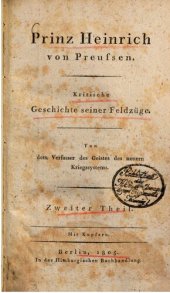 book Prinz Heinrich von Preußen. Kritische Geschichte seiner Feldzüge