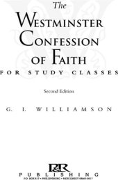 book The Westminster Confession of Faith: For Study Classes