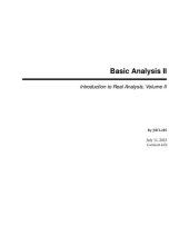 book Basic Analysis II: Introduction to Real Analysis, Volume II