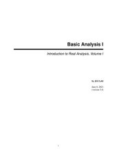 book Basic Analysis I: Introduction to Real Analysis, Volume I