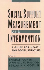 book Social Support Measurement and Intervention: A Guide for Health and Social Scientists