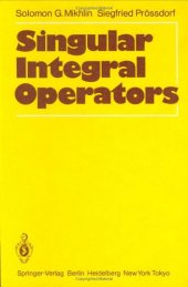 book Singular Integral Operators