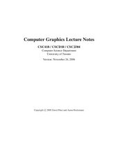 book CSC418 / CSCD18 / CSC2504 - Computer Graphics: Lecture Notes