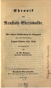 book Chronik von Neustadt-Eberswalde