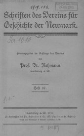 book Schriften des Vereins für Geschichte der Neumark