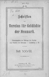 book Schriften des Vereins für Geschichte der Neumark