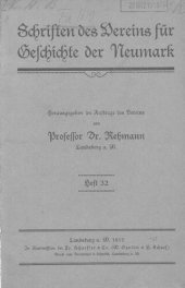 book Schriften des Vereins für Geschichte der Neumark