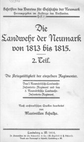 book Schriften des Vereins für Geschichte der Neumark / Die Landwehr der Neumark von 1813 bis 1815, 2. Teil