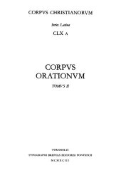 book Corpus orationum, Tomus II: D, pars prima, orationes 881-1707