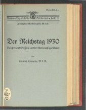 book Der Reichstag 1930. Das sterbende System und der Nationalsozialismus