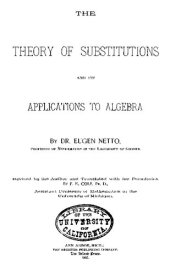 book Theory of Substitutions and its Applications to Algebra