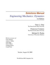 book Engineering Mechanics_ Dynamics, 1st Ed Solutions Manual