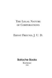 book The Legal Nature of Corporations