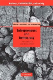 book Entrepreneurs and Democracy: A Political Theory of Corporate Governance 