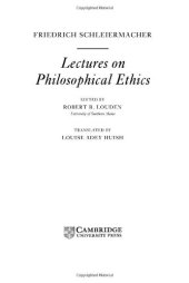 book Schleiermacher: Lectures on Philosophical Ethics 