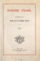 book Berlinische Chronik