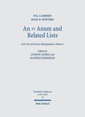 book An = Anum and Related Lists: God Lists of Ancient Mesopotamia (Orientalische Religionen in Der Antike, 1)