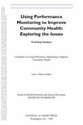 book Using Performance Monitoring to Improve Community Health : Exploring the Issues