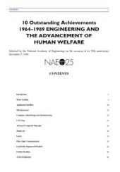 book Engineering and the Advancement of Human Welfare : Ten Outstanding Achievements, 1964-1989