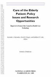 book Care of the Elderly Patient : Policy Issues and Research Opportunities