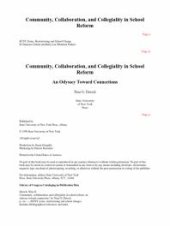 book Community, Collaboration, and Collegiality in School Reform : An Odyssey Toward Connections