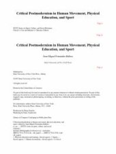 book Critical Postmodernism in Human Movement, Physical Education, and Sport