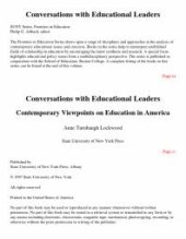 book Conversations with Educational Leaders : Contemporary Viewpoints on Education in America