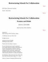 book Restructuring Schools for Collaboration : Promises and Pitfalls